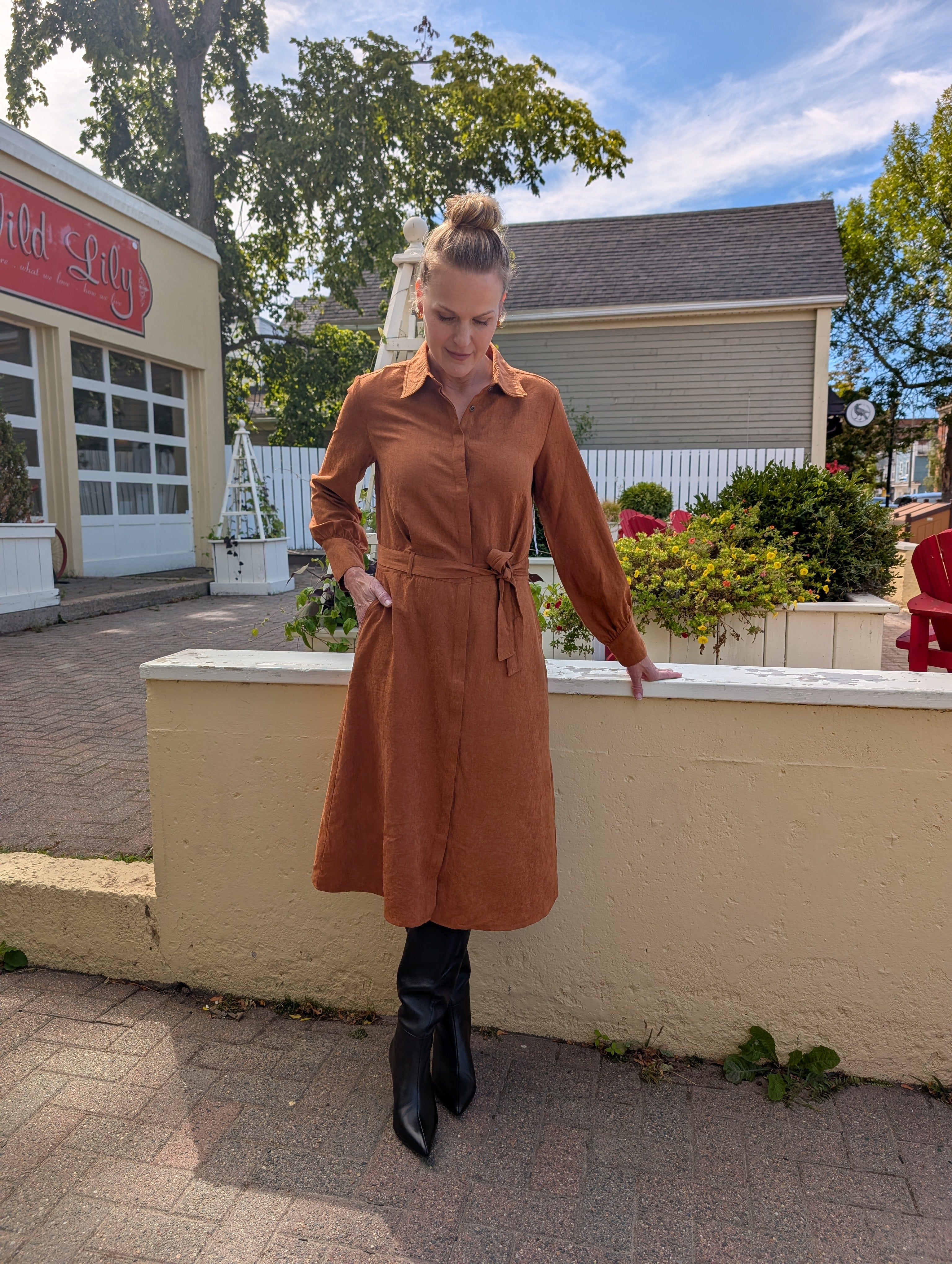 Shirt Dress with Tie
