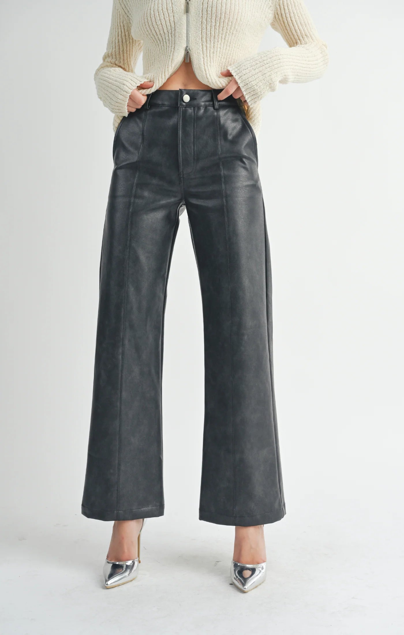 Sage the Label Rebel Seamed Vegan Leather Pants