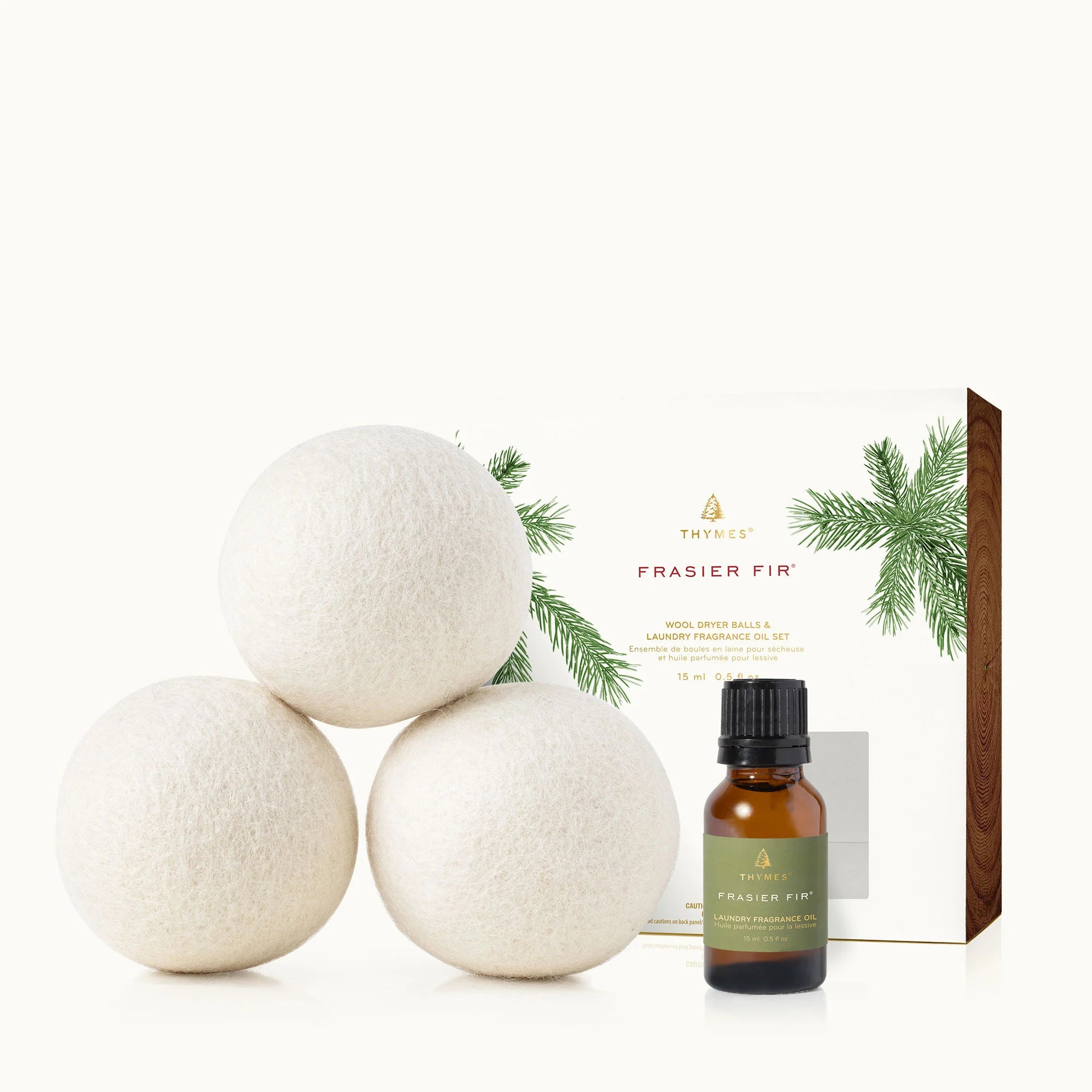 Frasier Fir Wool Dryer Ball & Laundry Fragrance Oil Set