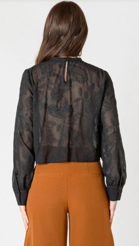 Embroidered Lace Insert Top