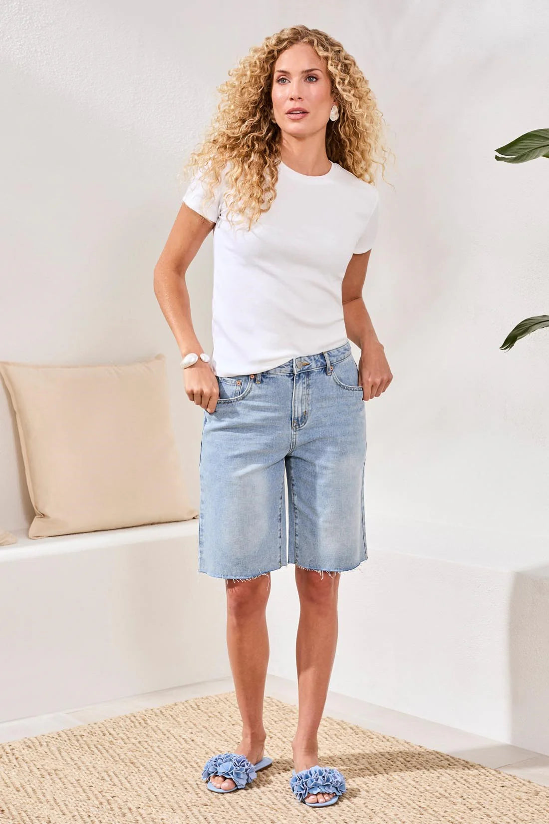 Brooke Hugging Wide Leg Denim Jorts