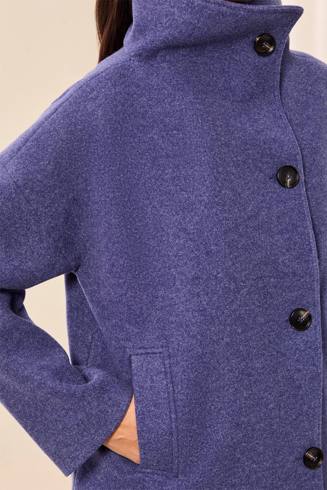 Lofty Knit Funnel Neck Coat