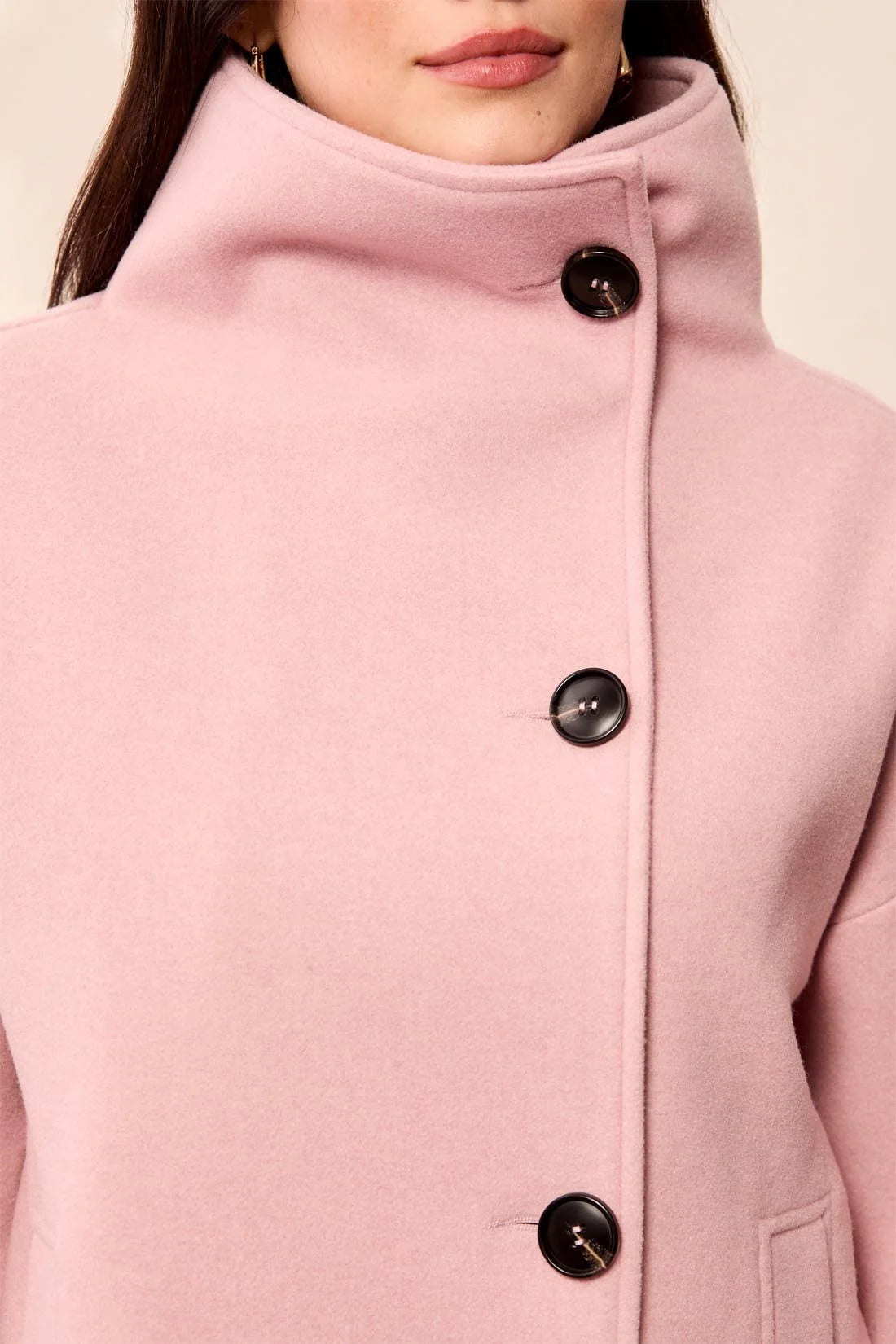 Lofty Knit Funnel Neck Coat