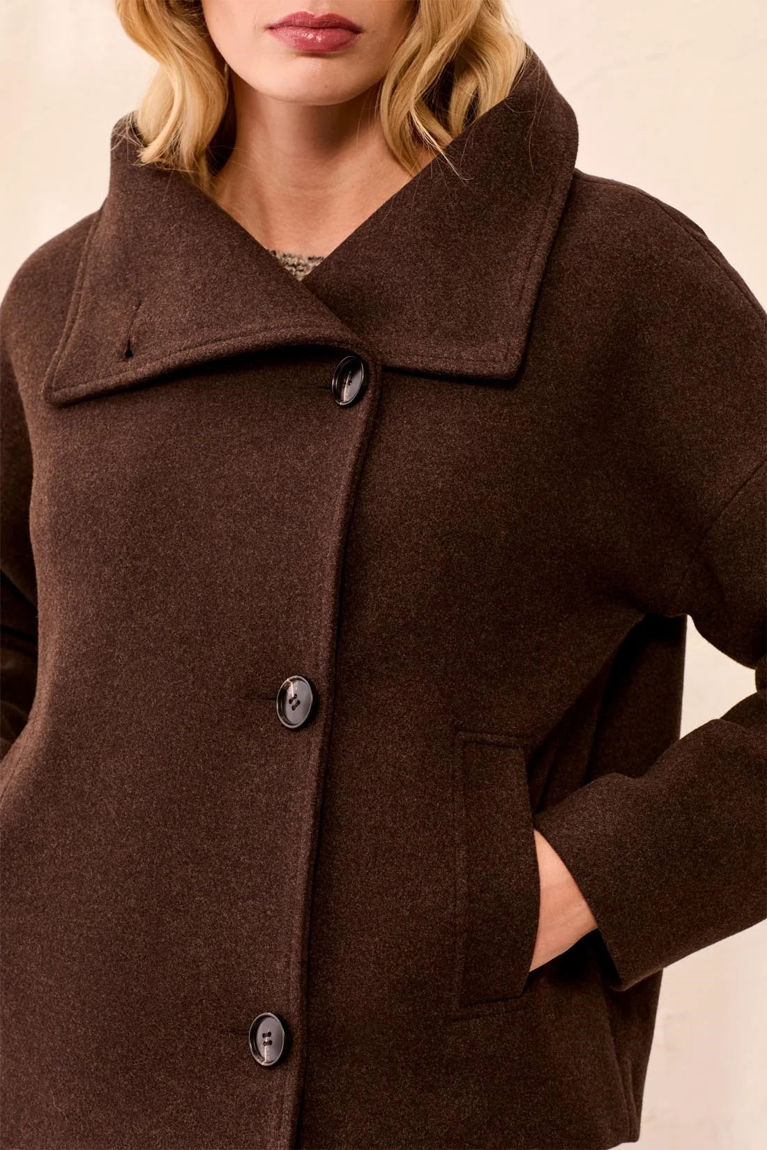 Lofty Knit Funnel Neck Coat