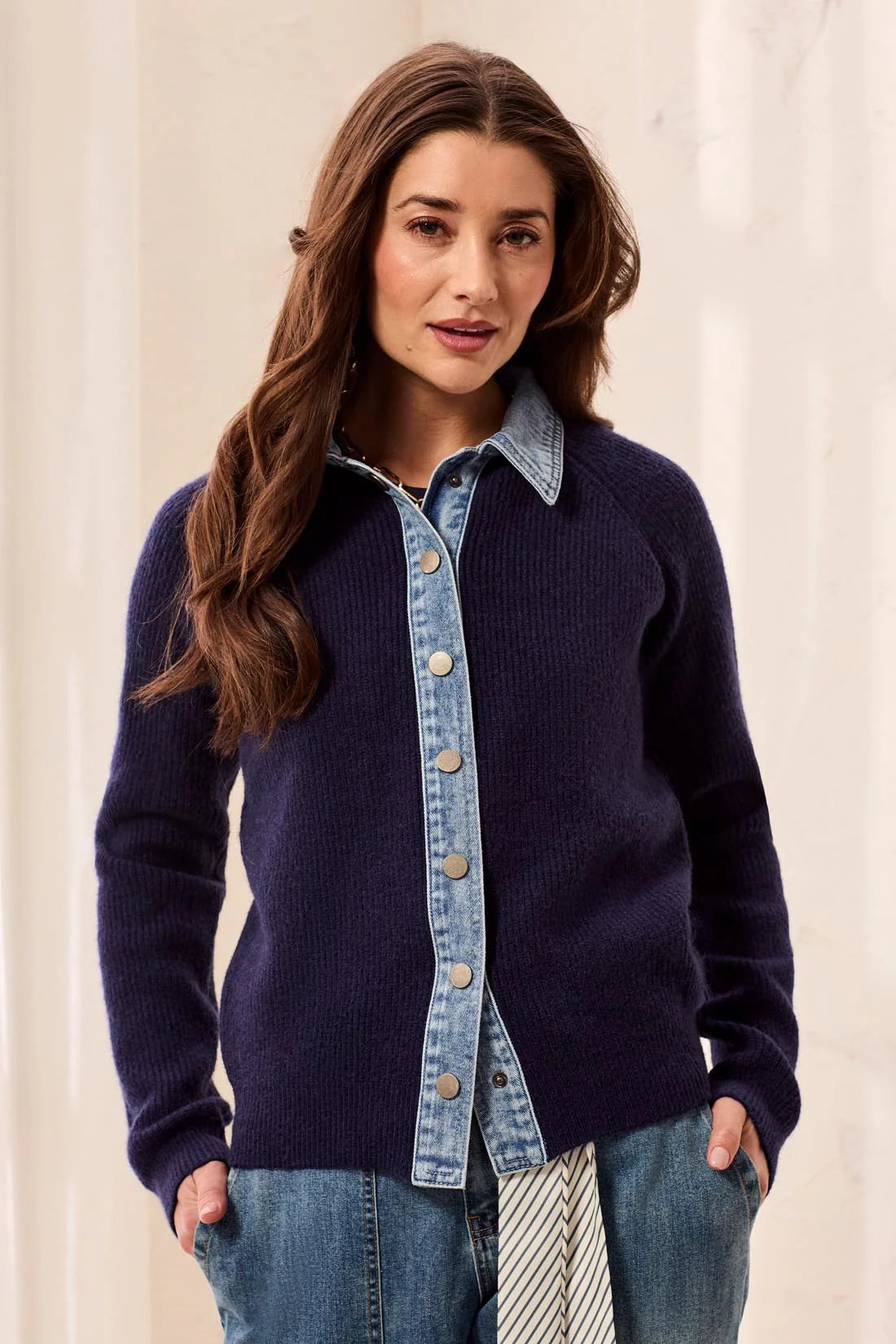 Mixed Media Sweater Jacket