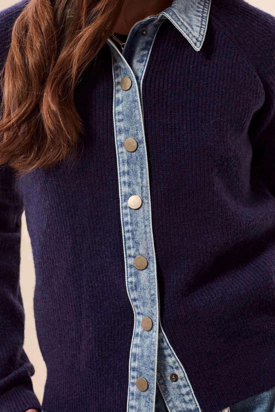 Mixed Media Sweater Jacket