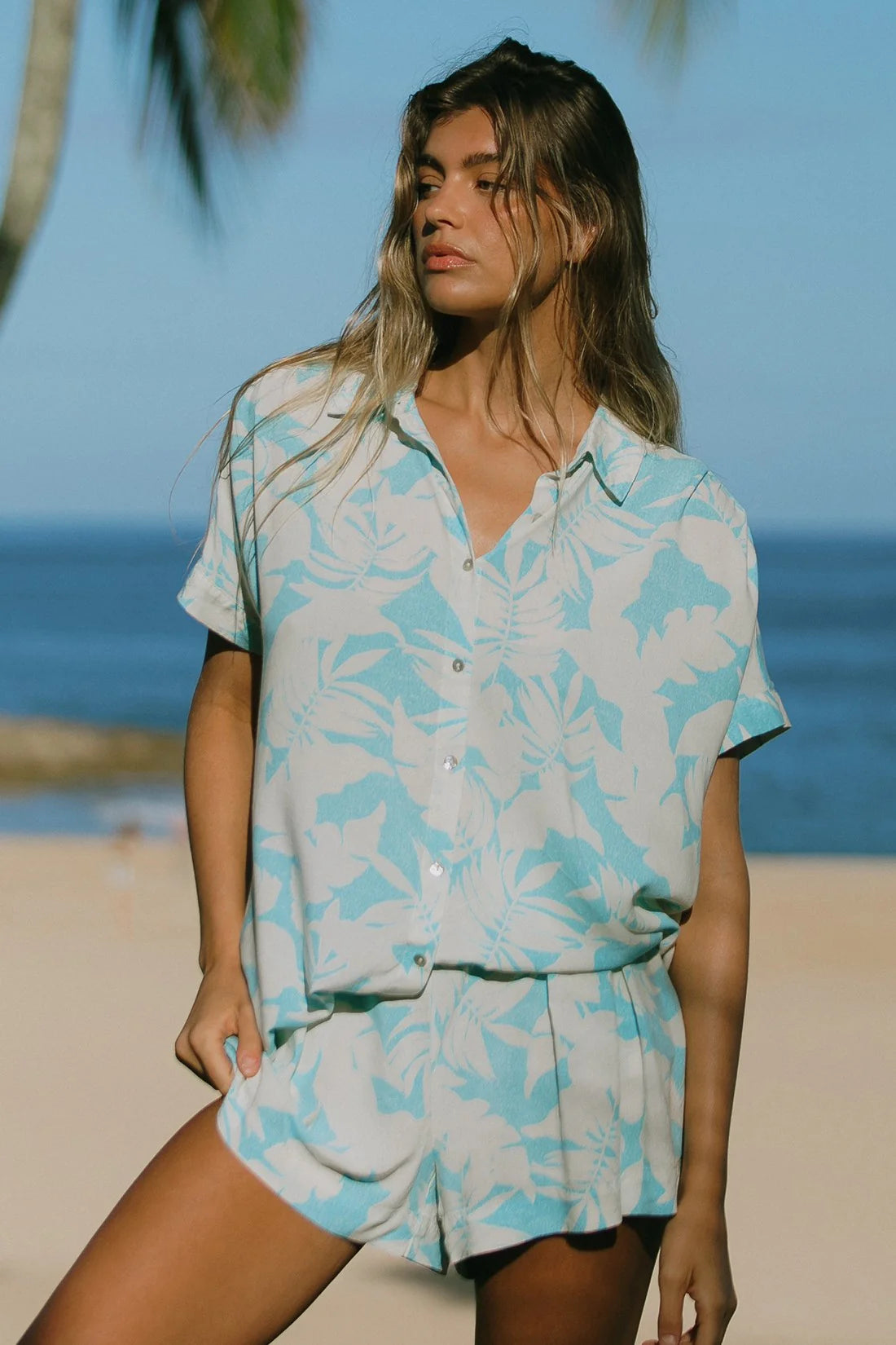 MOLOKAI PRINTED SHORT-SLEEVE SHIRT DRESS