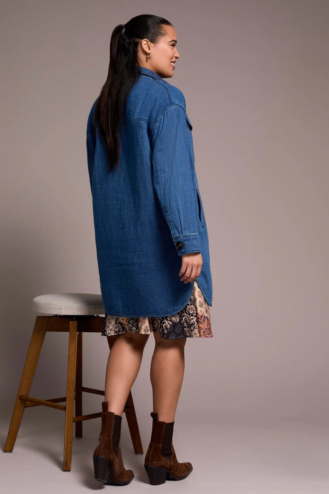 Quilted Cotton Button Front Shacket