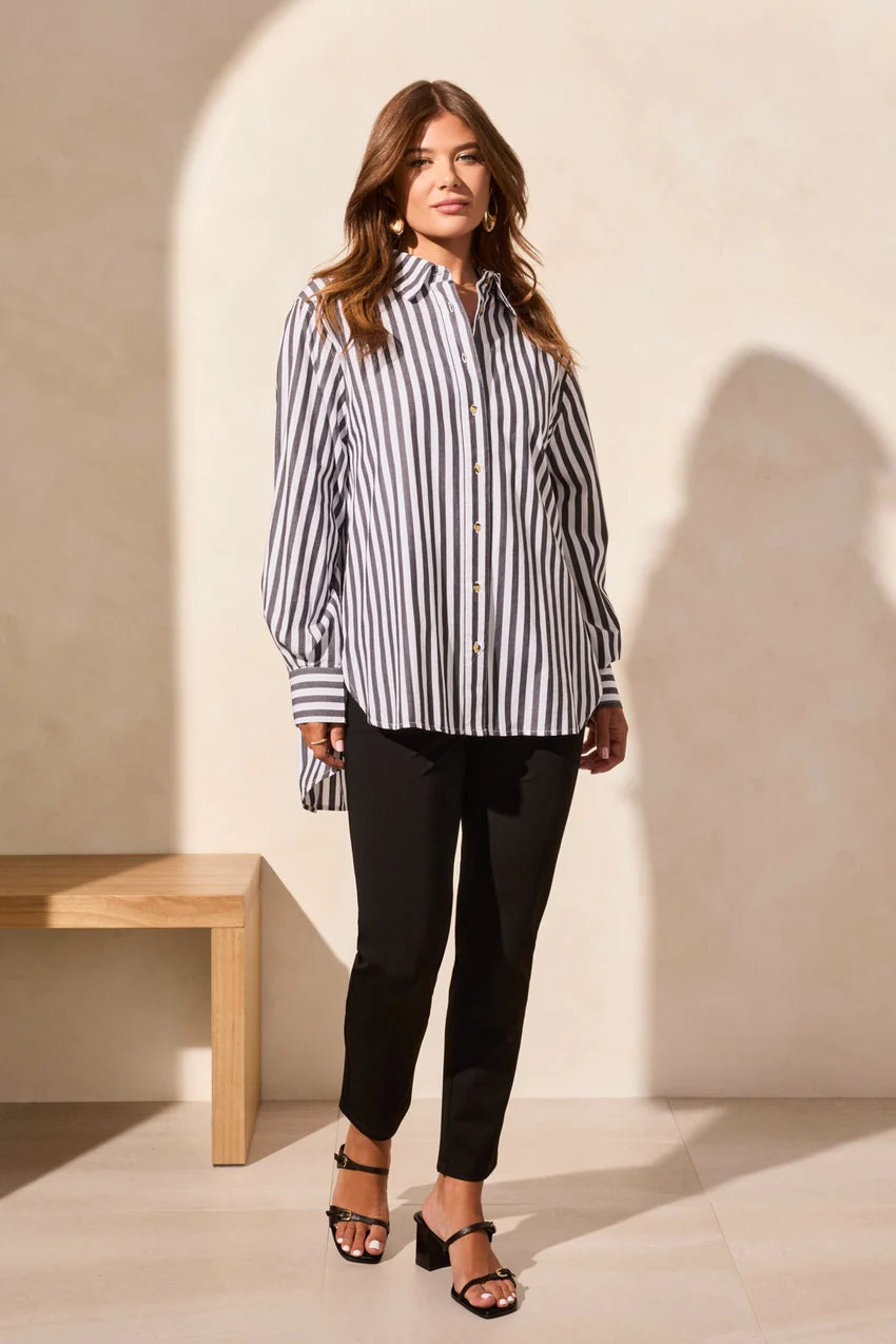 The Shirt Stripe Button Front Shirt