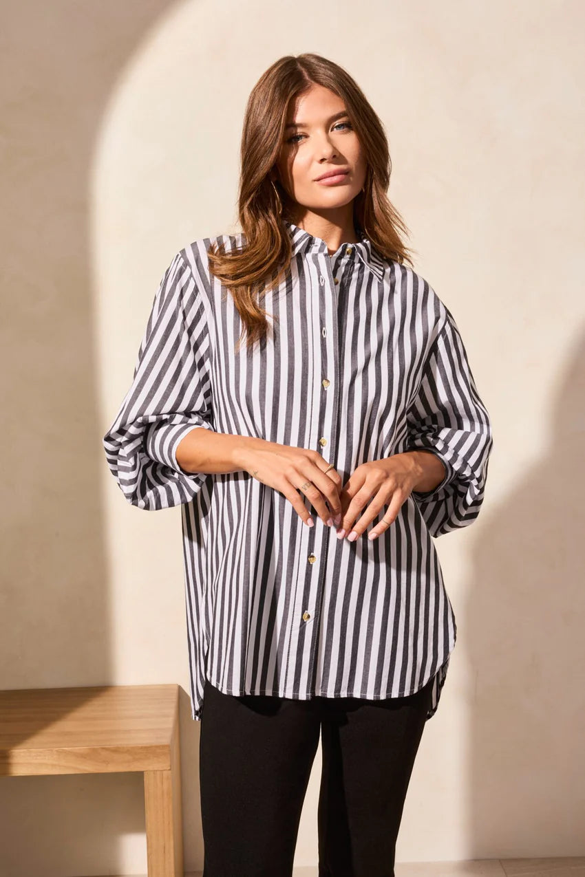 The Shirt Stripe Button Front Shirt