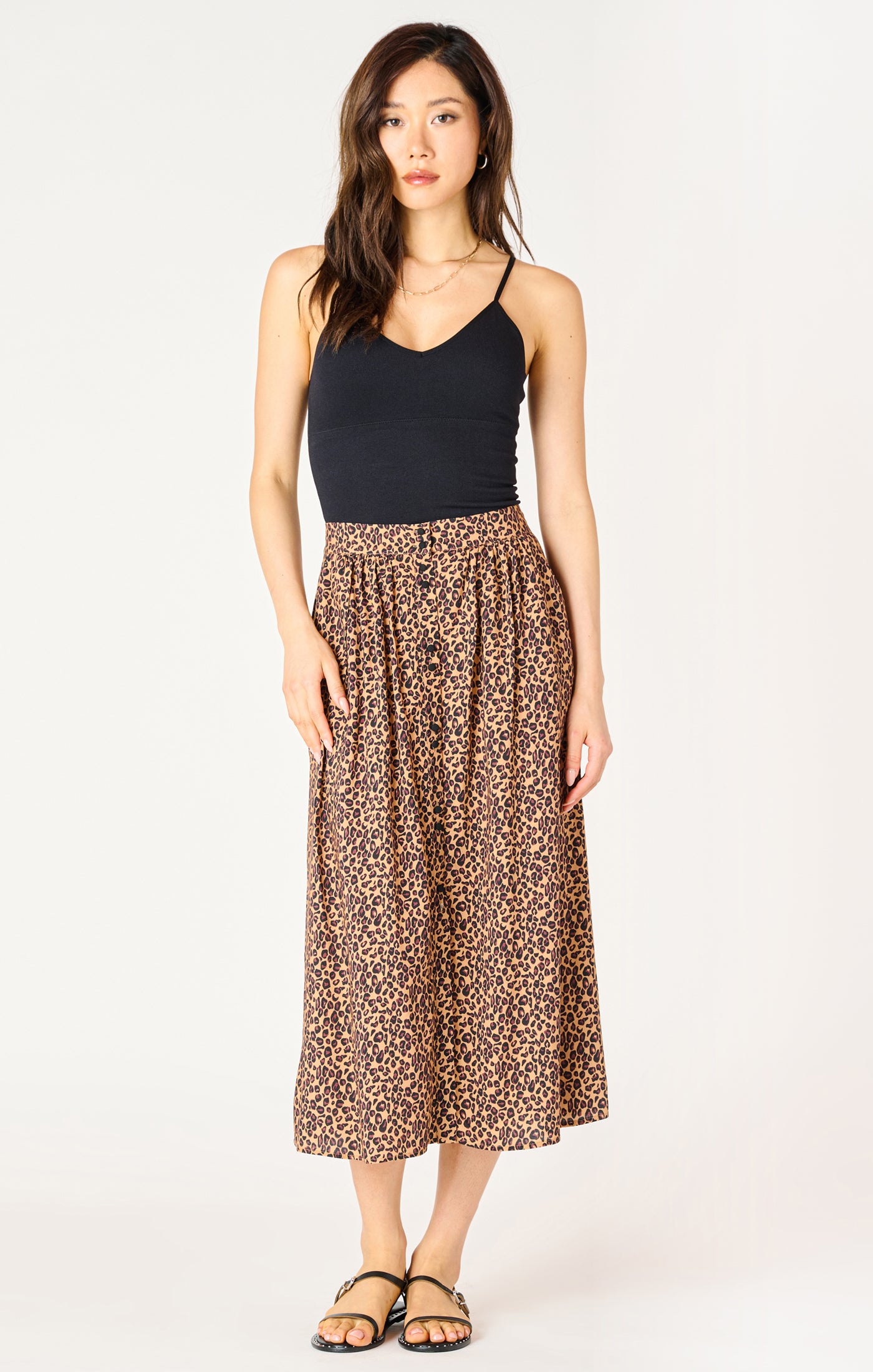 Button front Midi Skirt