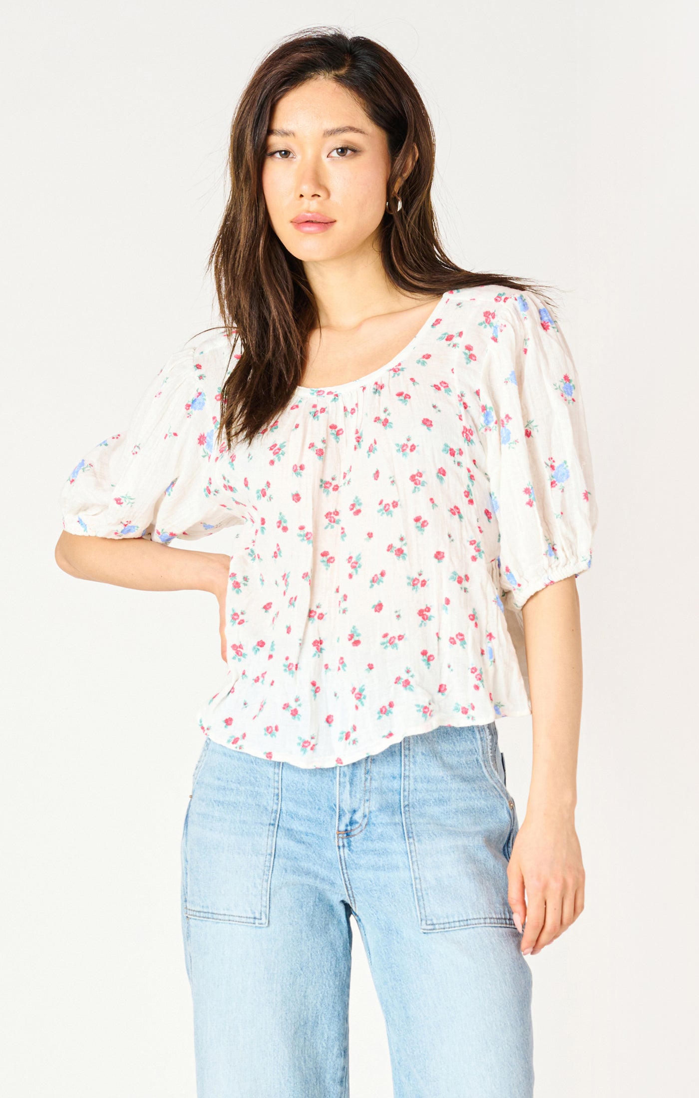 Tie Back Printed Top