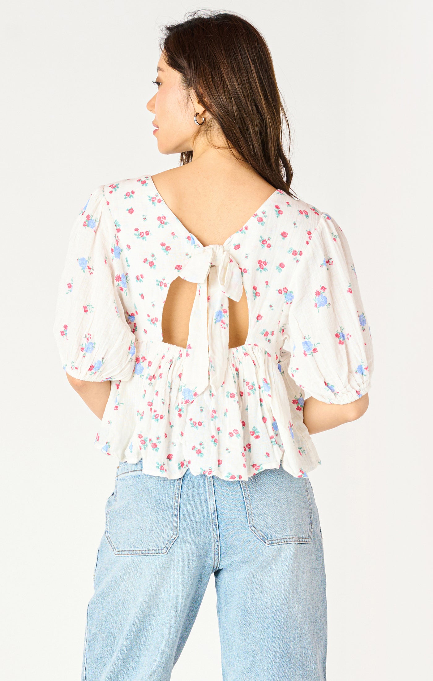 Tie Back Printed Top