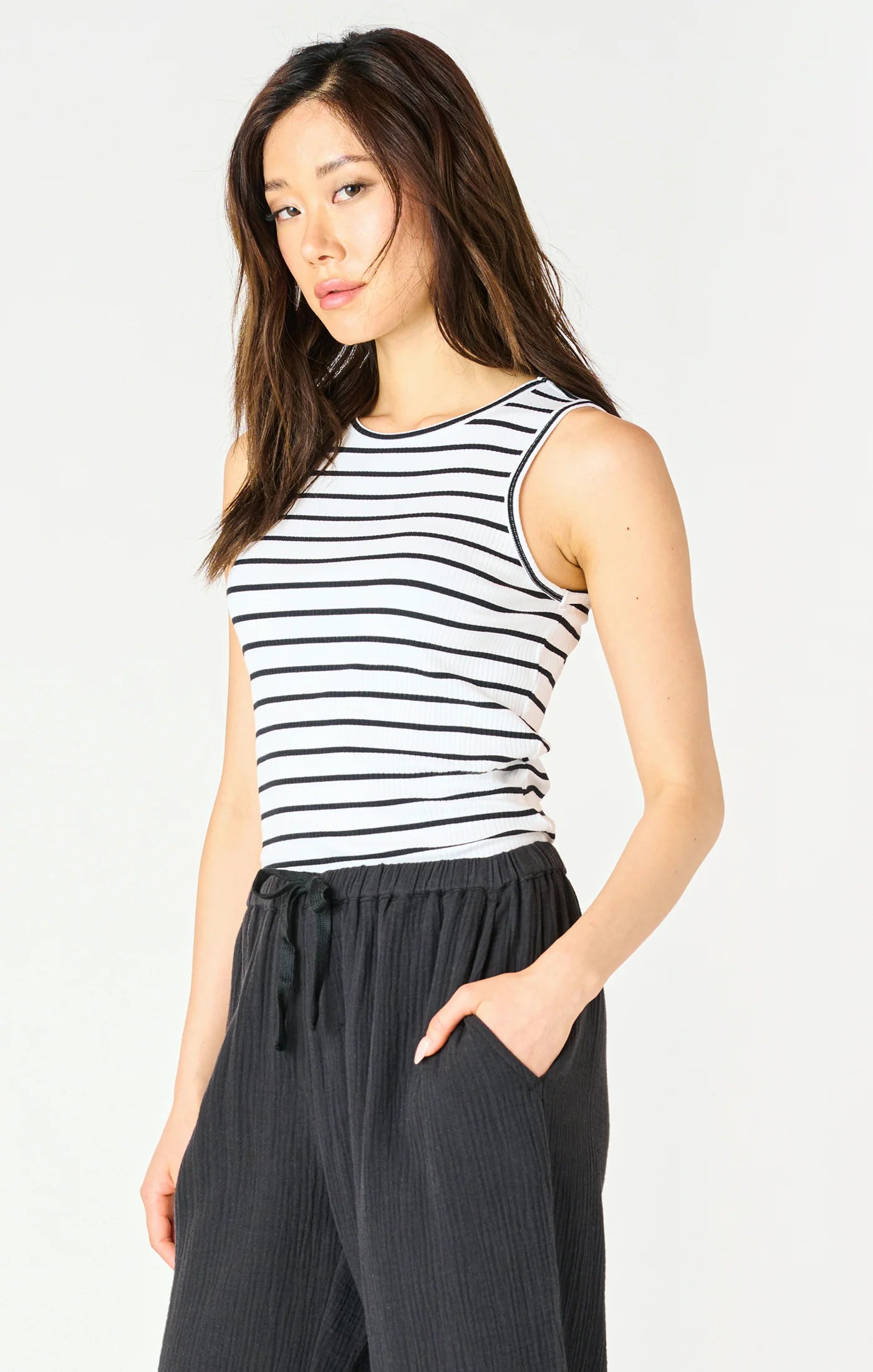 Striped Ribbed Tank