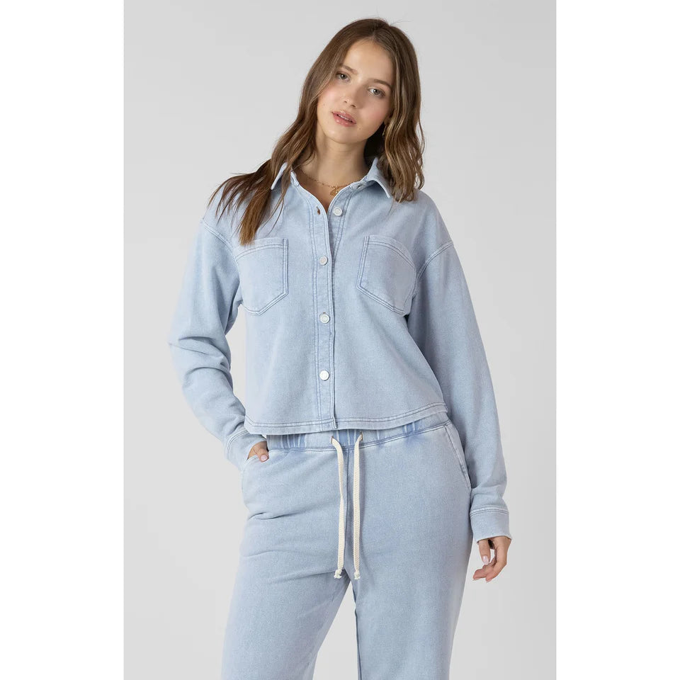 Cropped Knit Overshirt